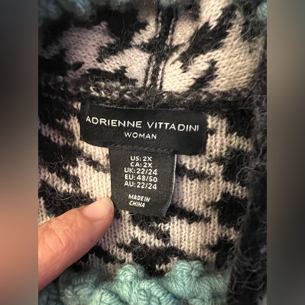 Adrienne Vittadini Houndstooth Pattern Cardigan S… - image 2